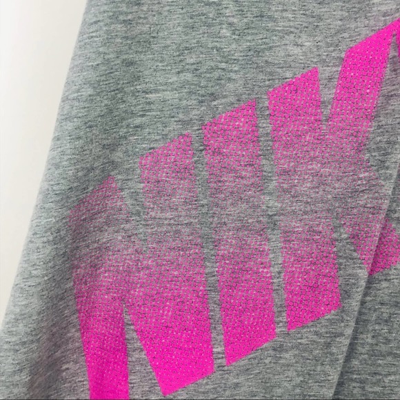 Nike Grey Pink Logo Graphic Workout Racerback Tank - Picture 3 of 7